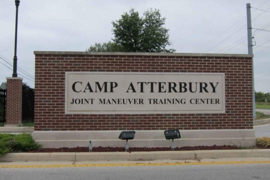 Sign for Camp Atterbury, located near Edinburgh, Indiana