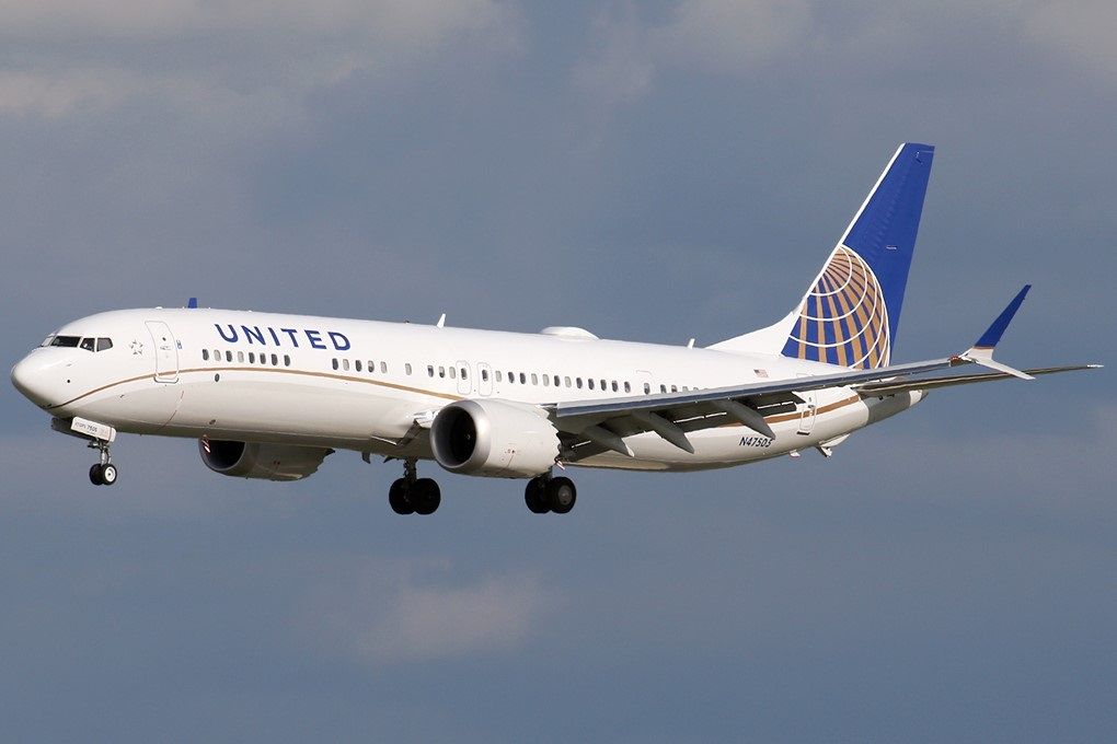 Boeing 737 MAX 9 operated by United Airlines