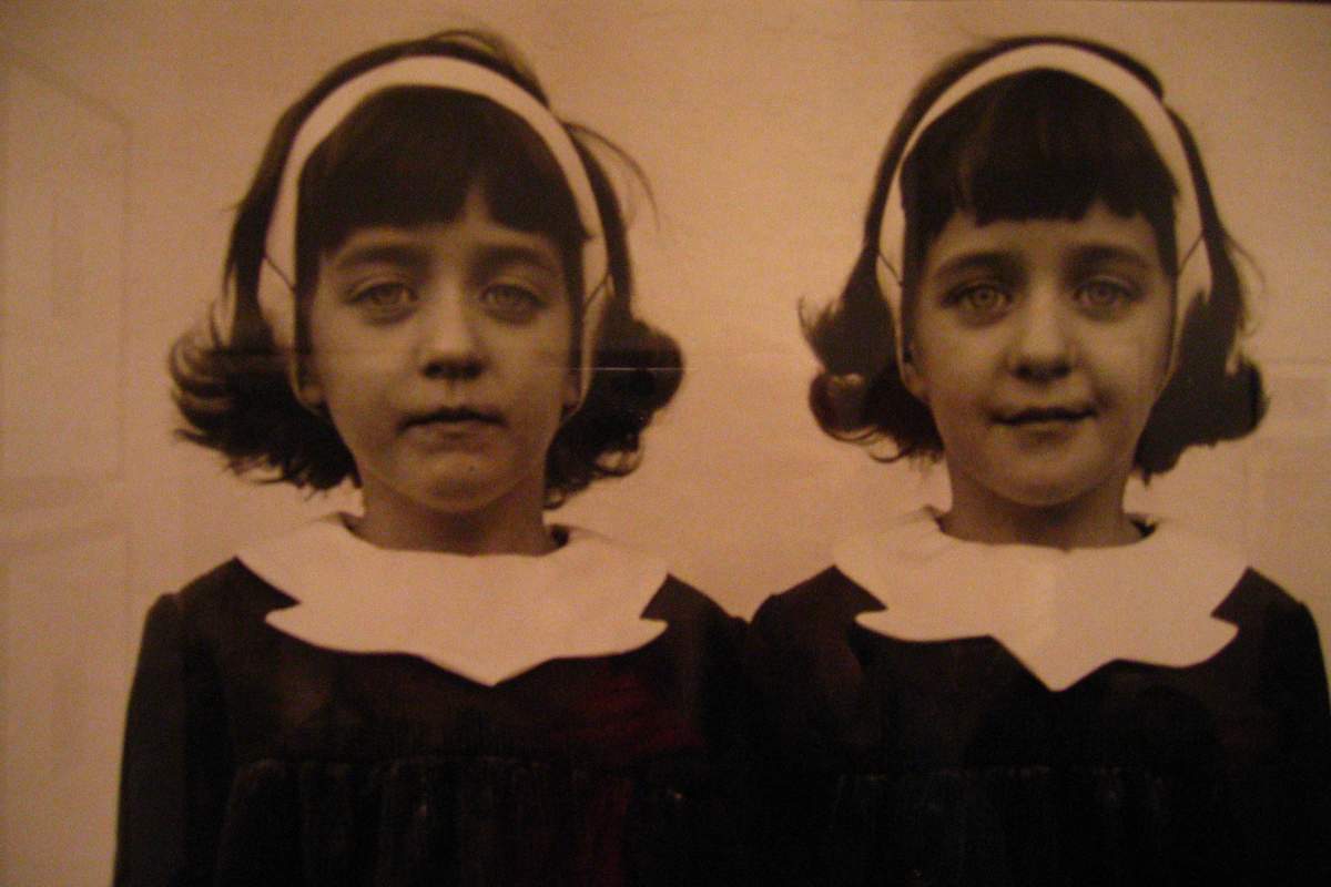 vintage photo of identical twins
