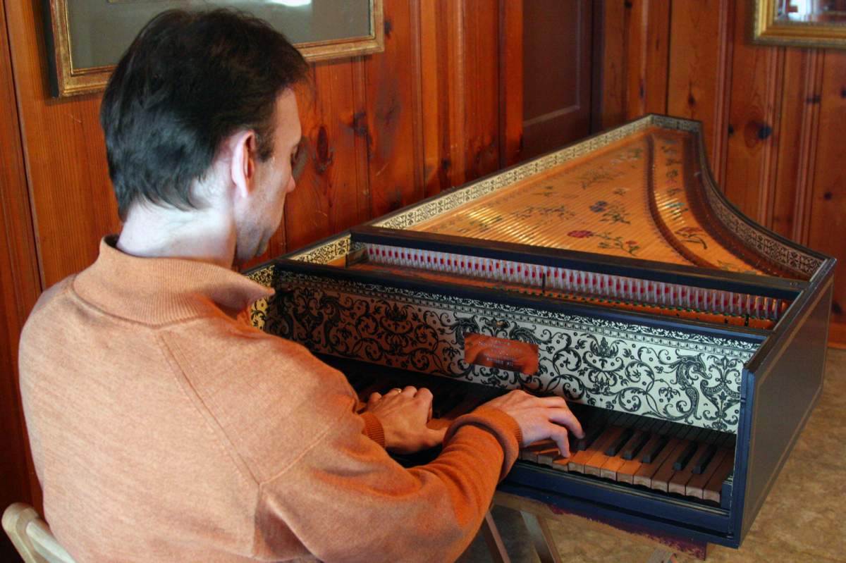 ted robertson playing harpsichord