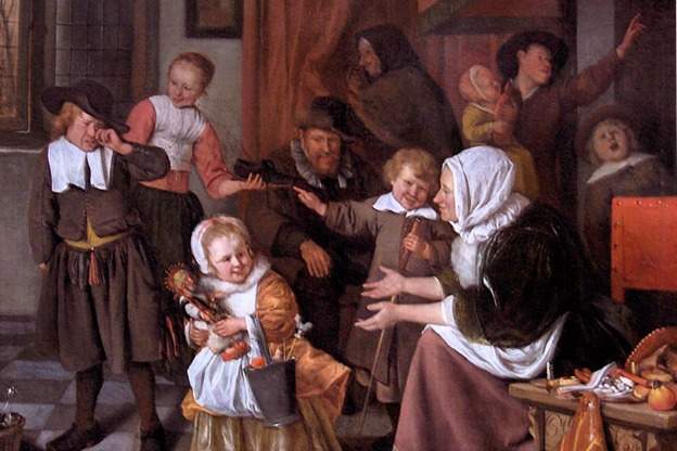 Detail from The Feast of St. Nicholas, circa 1663-1665, by Jan Steen.