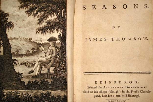 Photograph of Frontispiece – The Seasons by James Thomson. Published by Alexander Donaldson.