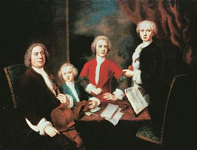 Johann Sebastian Bach with his sons, 1730.