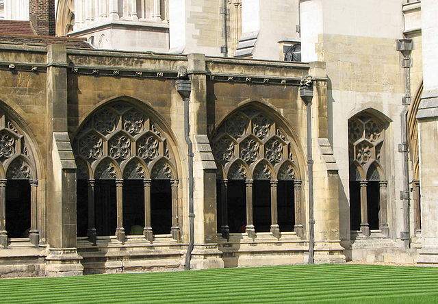 The cloisters of Westminster Abbey.