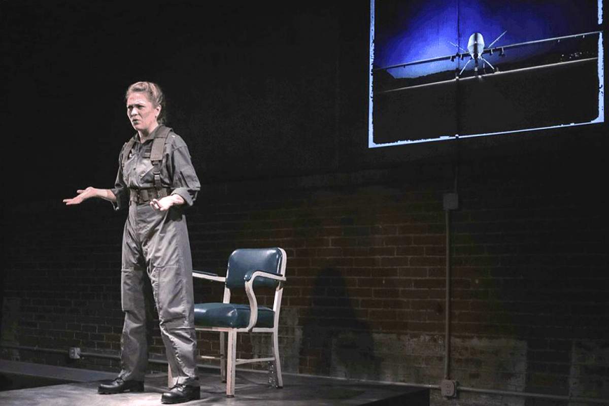 Greta Wohlrabe as The Pilot in Cardinal Stage Company's Grounded