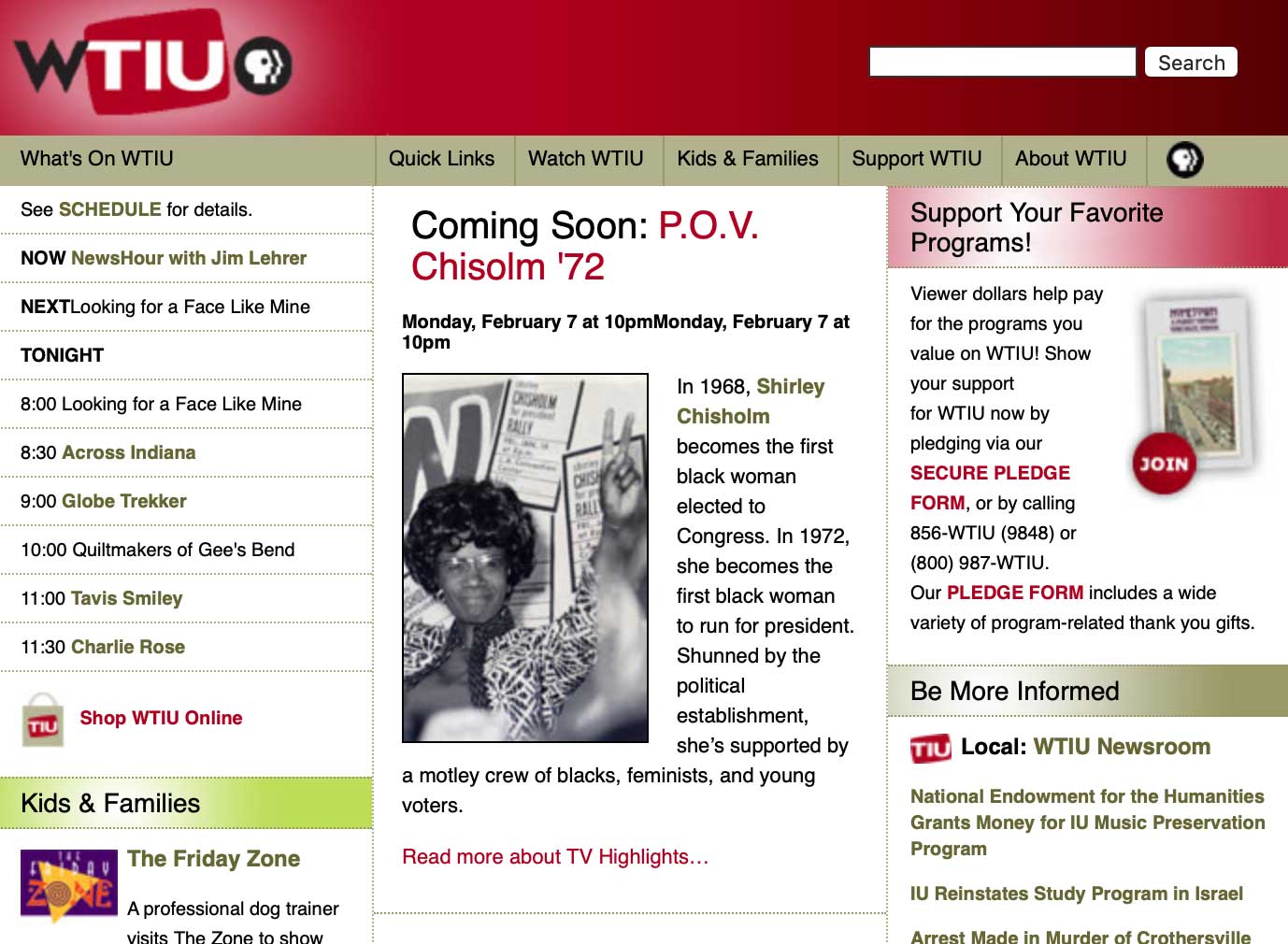 wtiu.indiana.edu as it appeared in February 2005