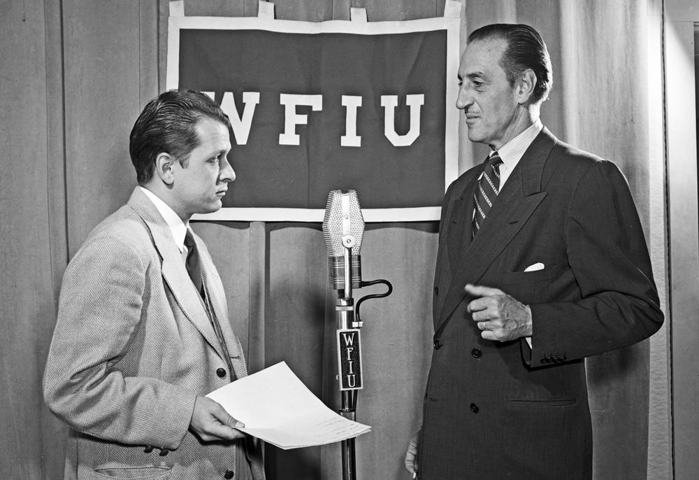 WFIU's George Willeford interviews British actor Basil Rathbone in 1951