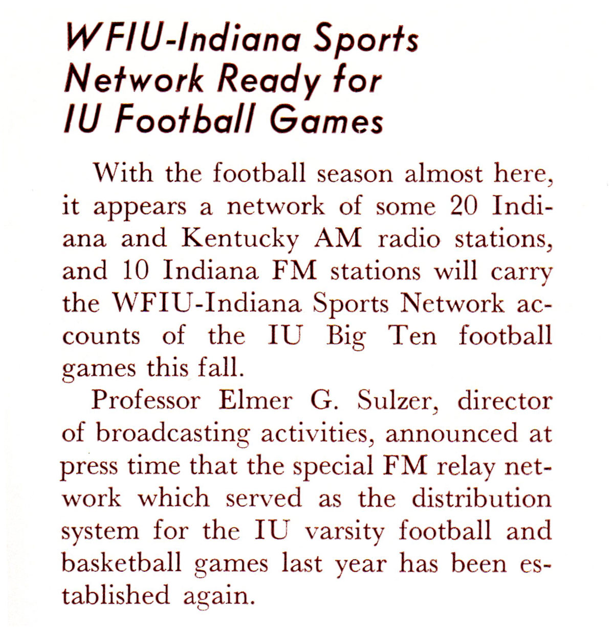 IU Football Comes to WFIU