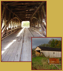 Interior of the Westport Bridge; inset of Fitch's Bridge