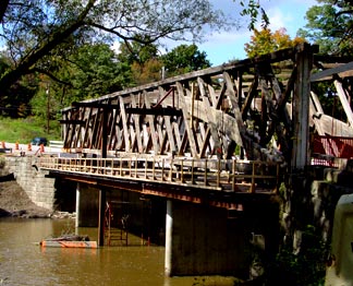 The Mechanicsville Road Bridge undergoing restoration.