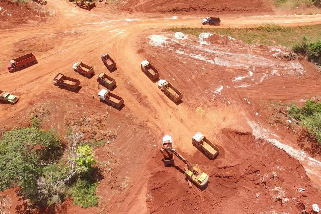 An image of beauxite mining in Jamaica from the film, "Fly Me to the Moon" (Photo: Michael Schwartz)