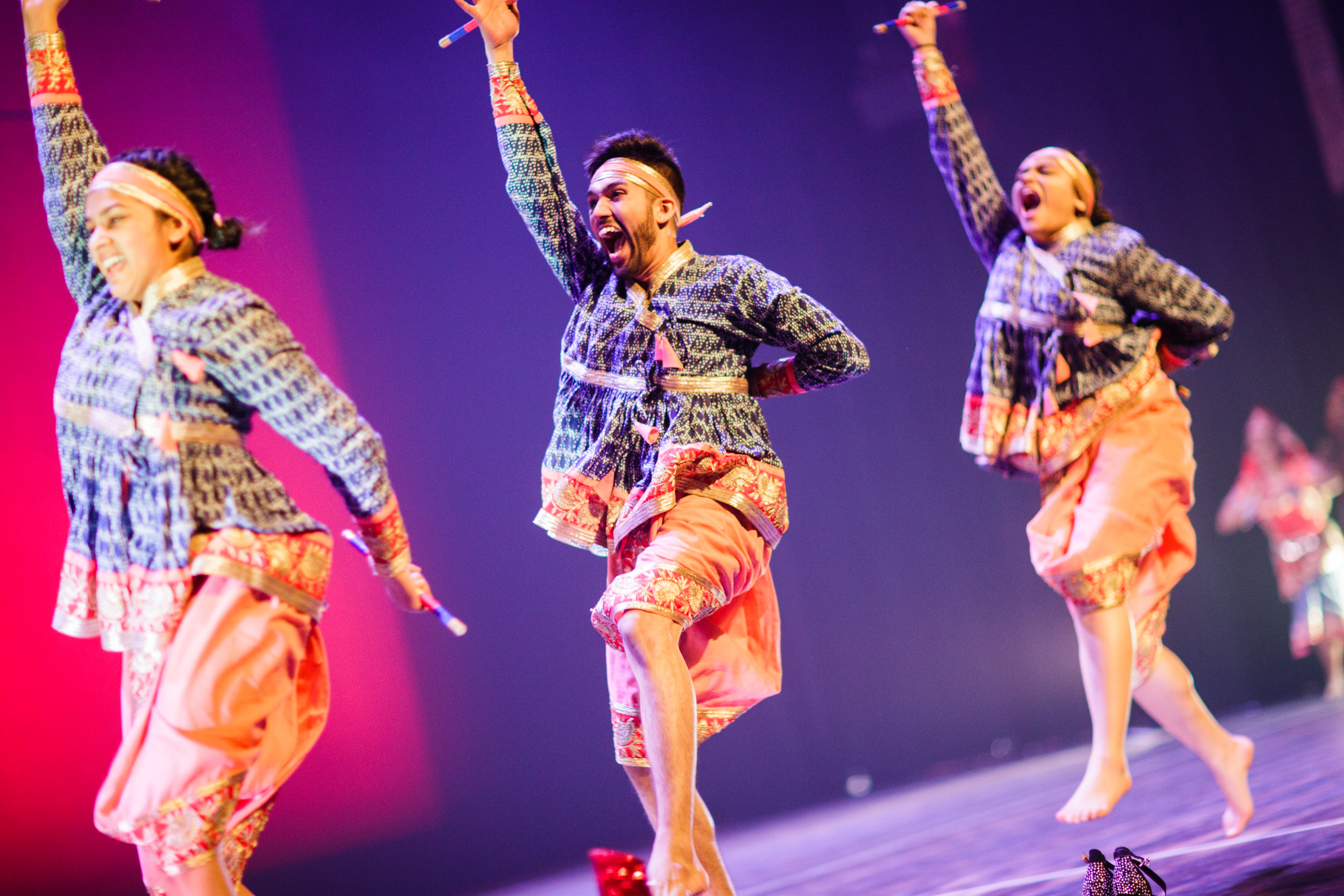 Garba-raas dancers compete for the grand prize at the 2018 Royal Raas Dance Competition. (Photo: Praneeth Gogineni) 