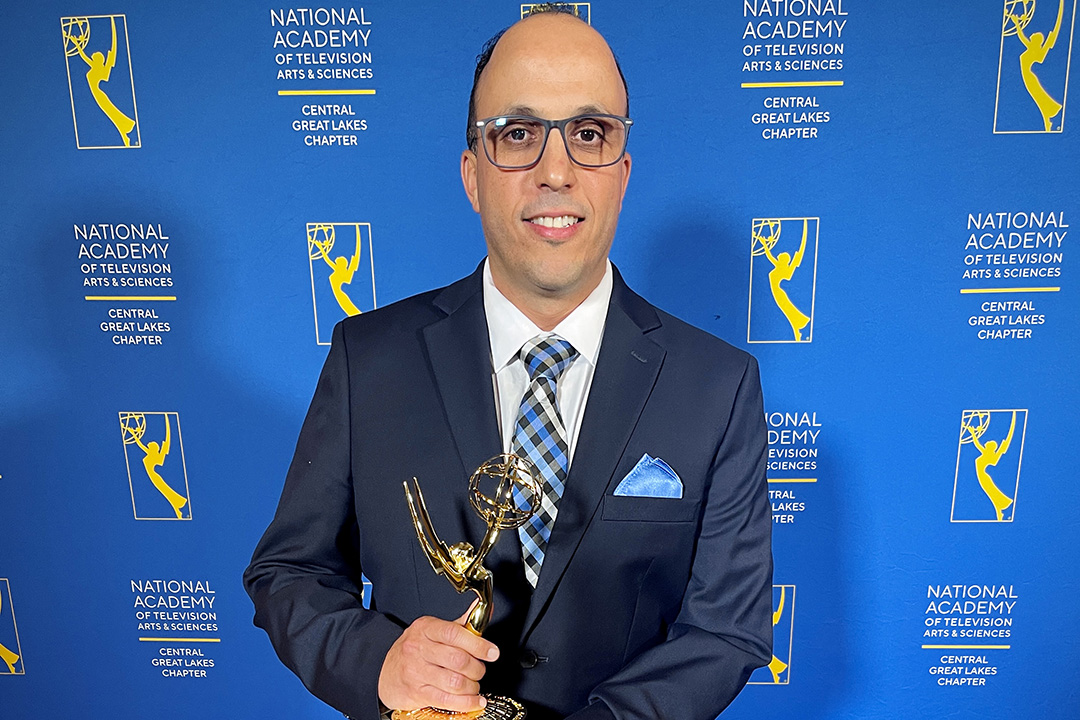 Saddam Al-Zubaidi with Emmy Award