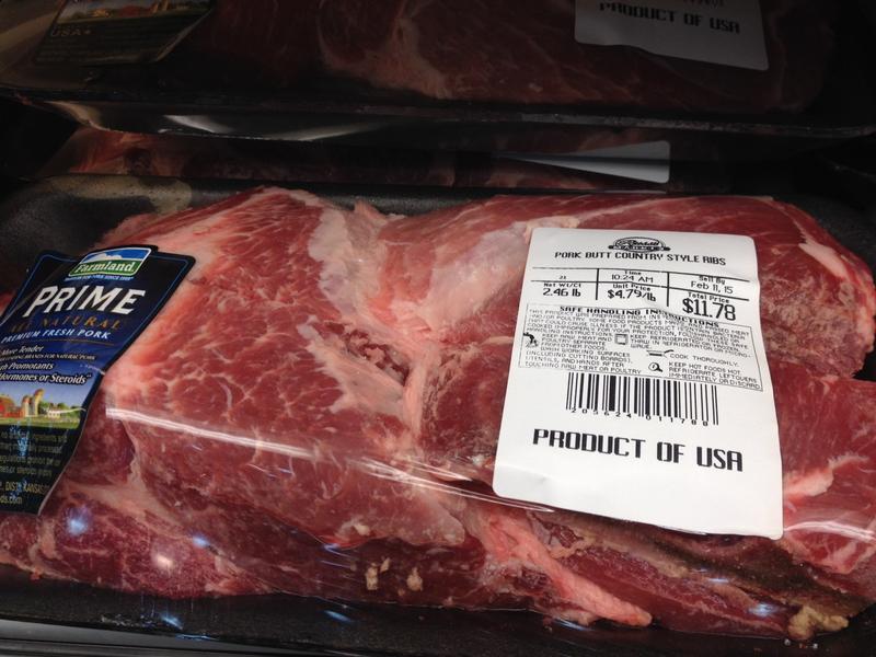 A package of beef with Product of USA label.