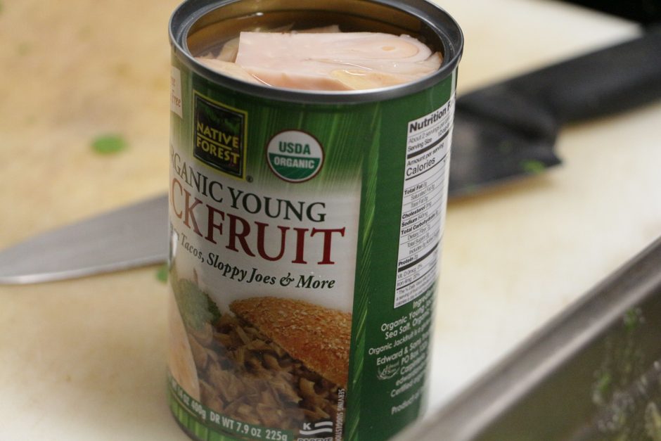 Opened can of jackfruit