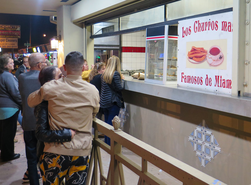 people in line for churros