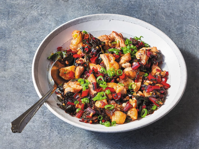 Mark Bittman's stir-fried chicken and chard