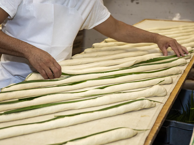 Loaves being prepared