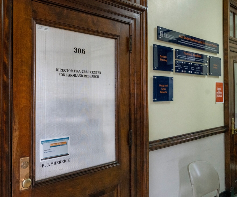 Door to B.J. Sherrick's office