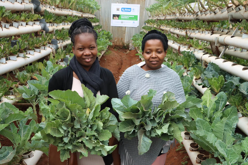 Soila Amboi and Belinda Shald at the urban farm