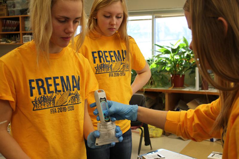 students testing samples