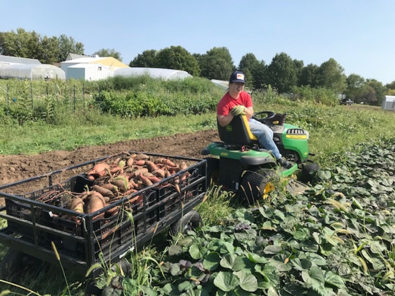 Marissa Schletzbaum working in the field