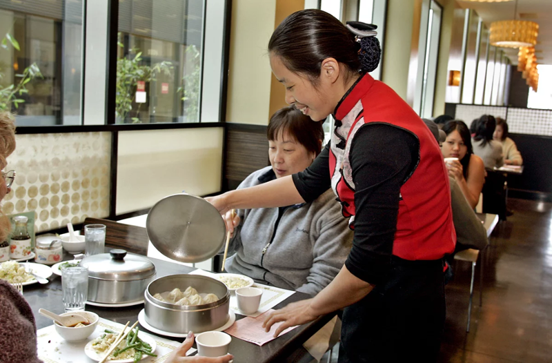 Dumplings being served at a restaurant 