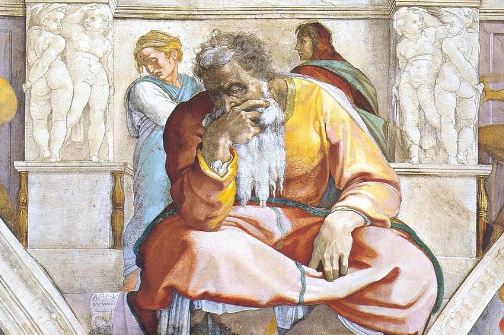 The Prophet Jeremiah, Michelangelo's fresco in the Sistine Chapel.