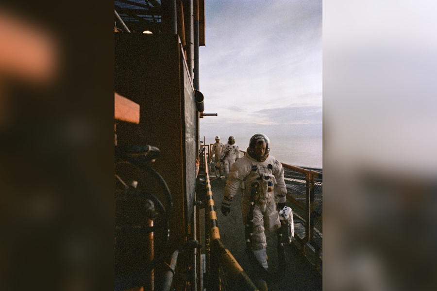 Apollo 11 crew on launchpad