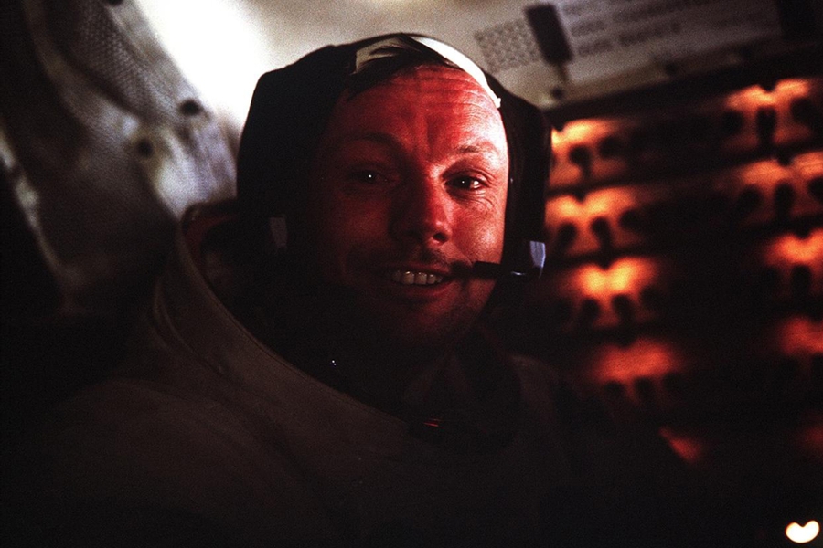 Neil Armstrong in lunar module