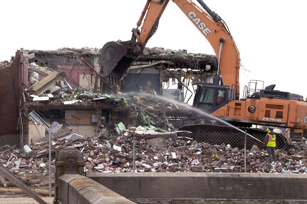 The former jail is being demolished next to city hall.