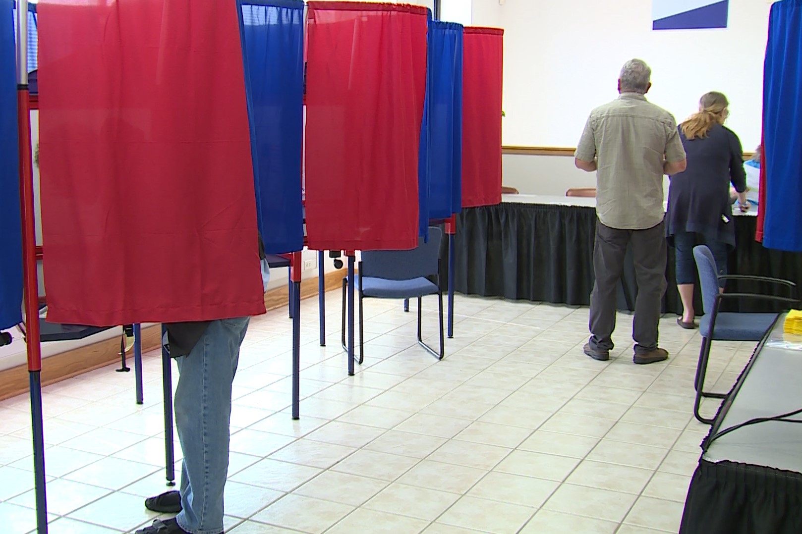Voters in Bloomington, Indiana.
