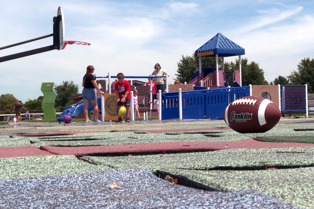 Playground tiles are among a few things that needs replaced.