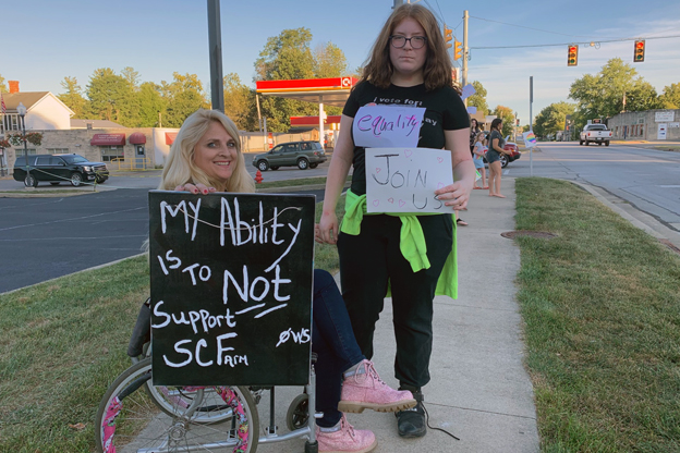 Ellettsville protestors over Sarah Dye