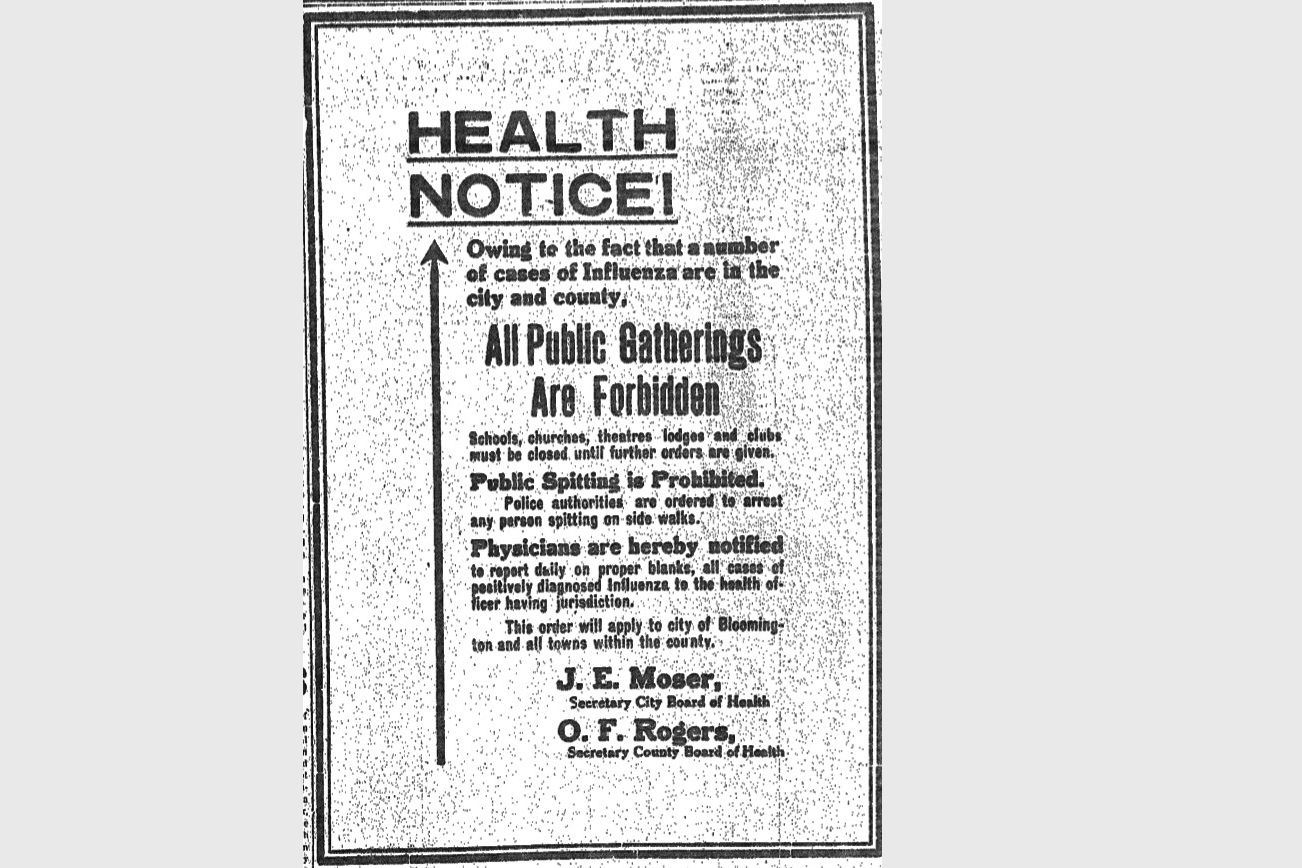 1918 Flu Notice