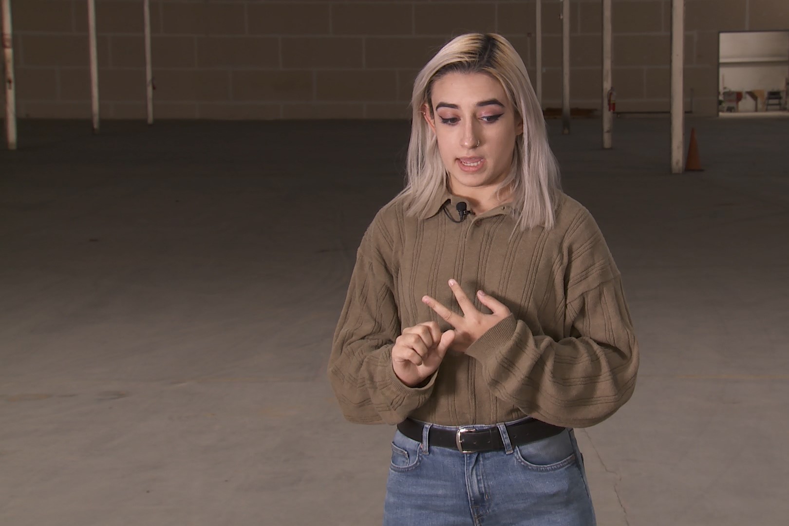 image of IU student in Warehouse