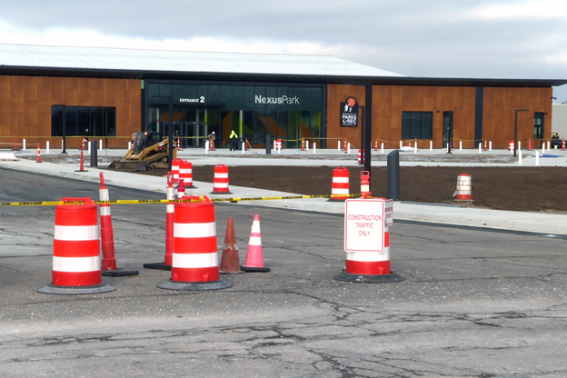 Work continues on landscaping and the exterior campus of NexusPark.