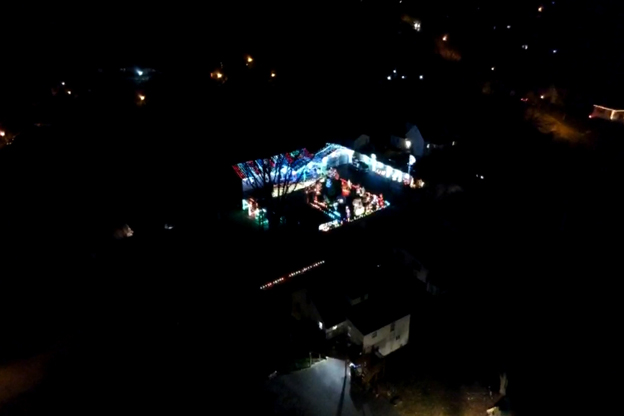 Ellettsville Christmas lights from the sky