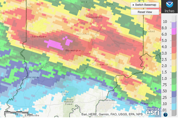 National Weather Service precip totals