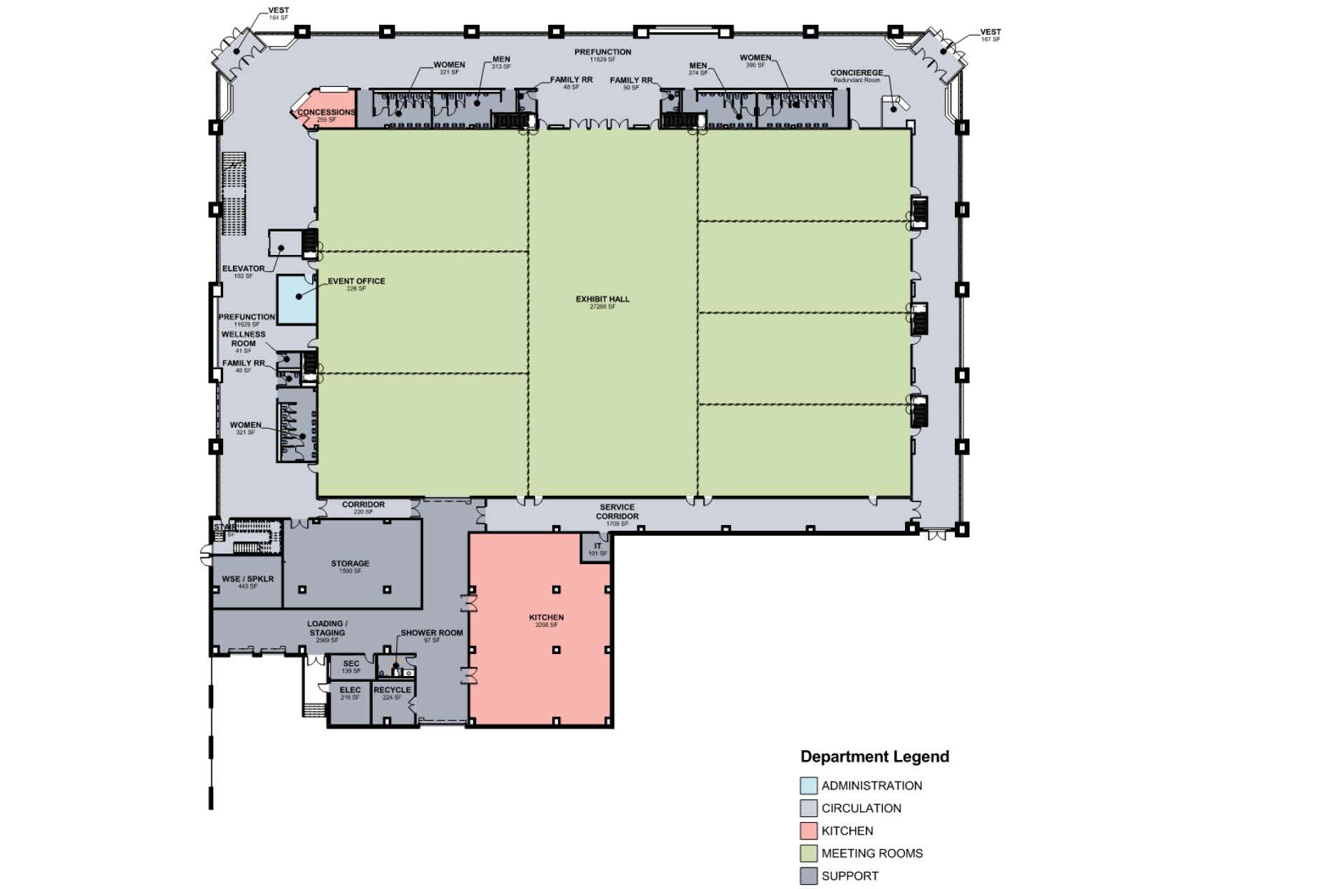 Site plan of the convention center expansion.