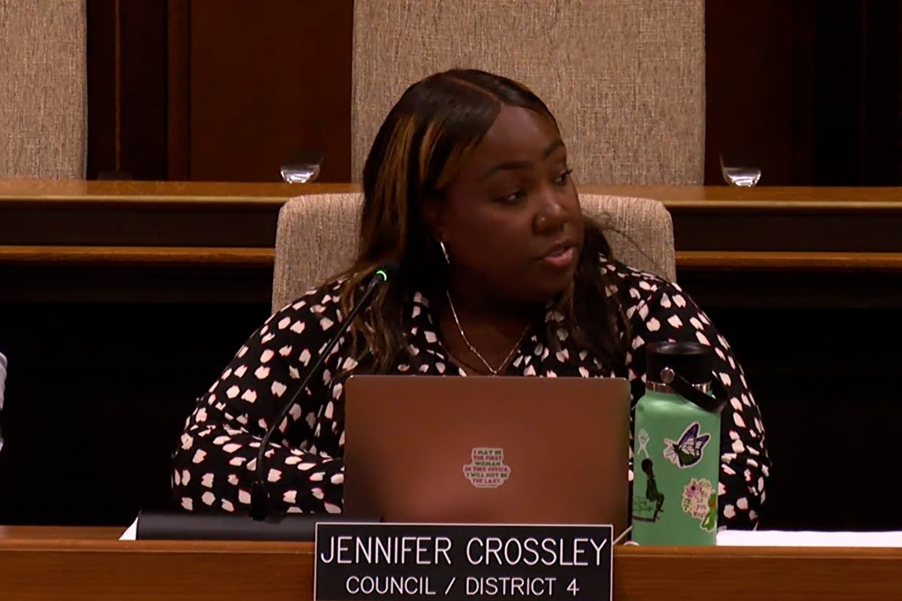 Jennifer Crossley of the Monroe County Council addresses the pause of KSAs and a county hiring freeze.