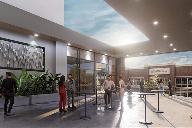 Convention center outdoor patio expansion render