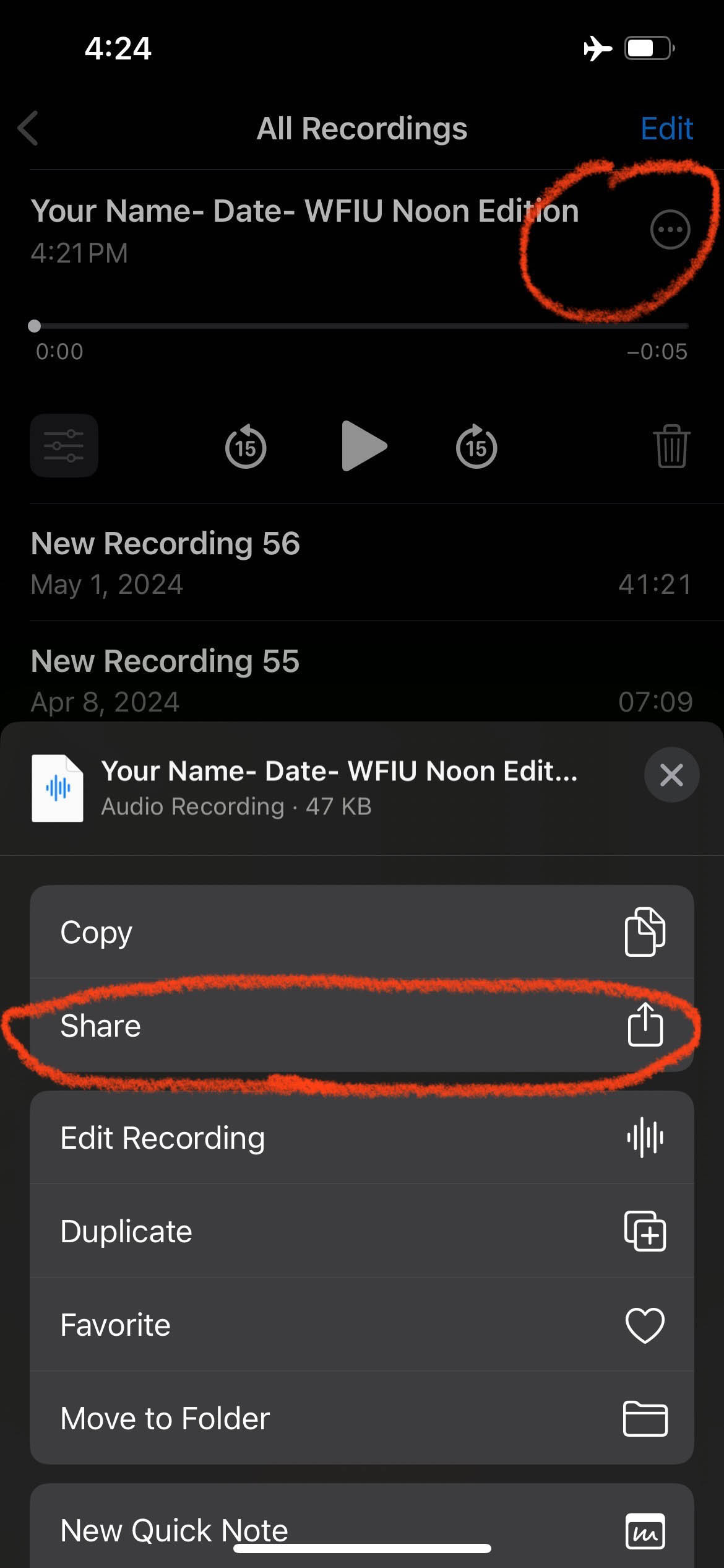 share recording