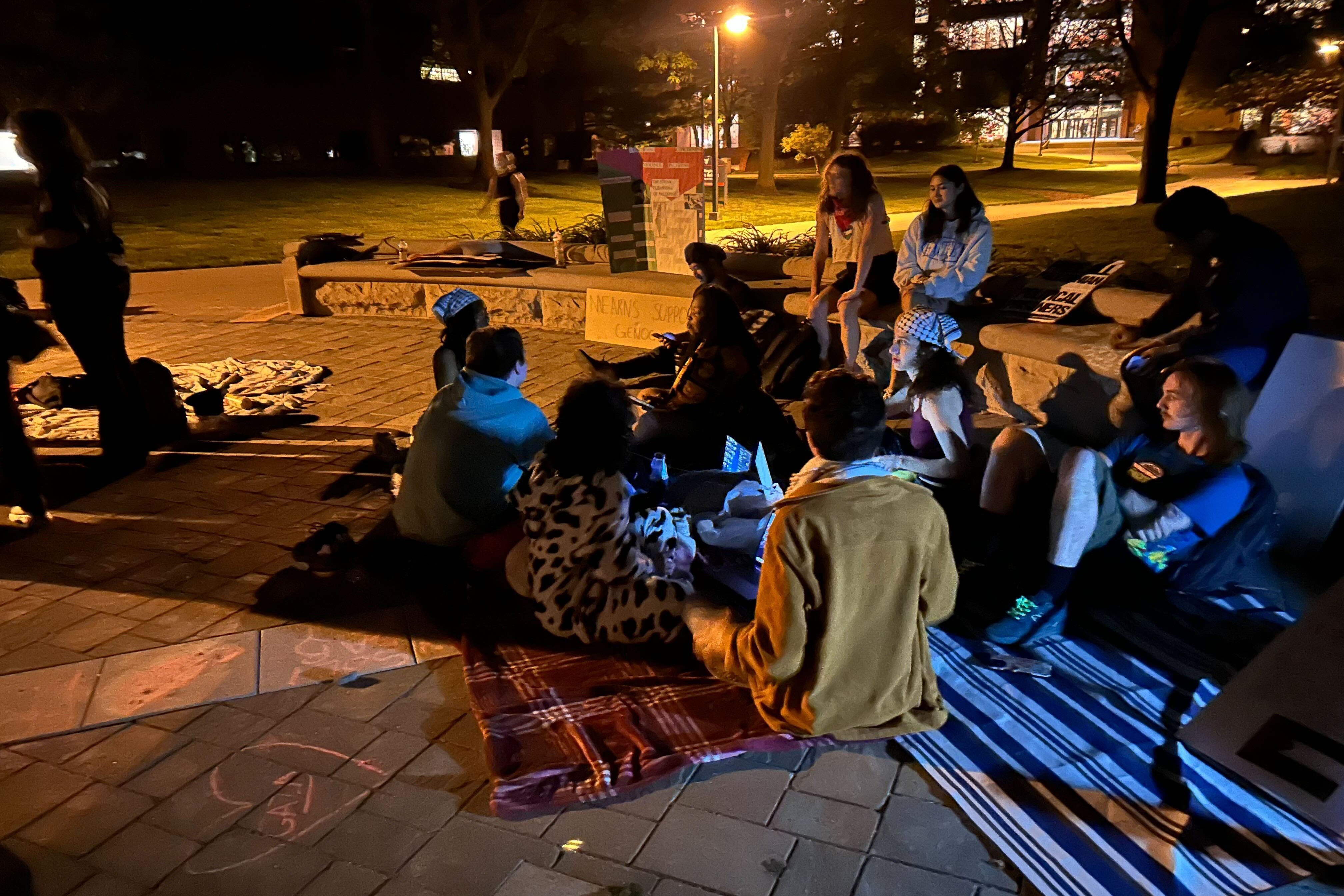 Students intend to stay all night to protest deaths in Gaza