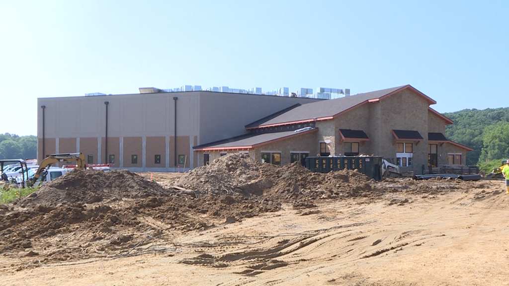 Image of exterior of Brown County Music Center under construction