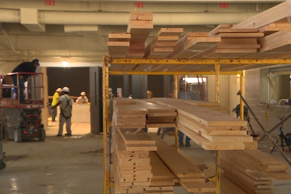 Brown County Music Center interior construction