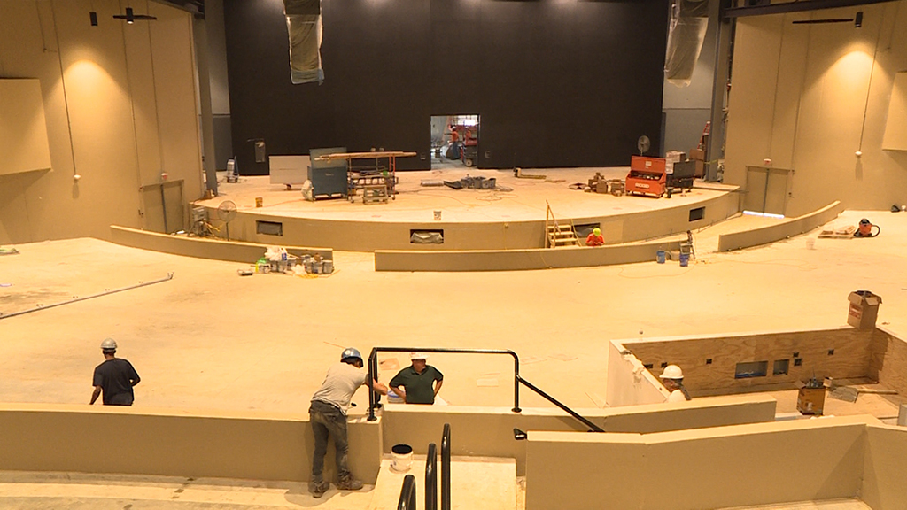 Brown County Music Center stage under construction