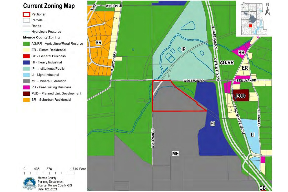 Bedford Recycling zoning map