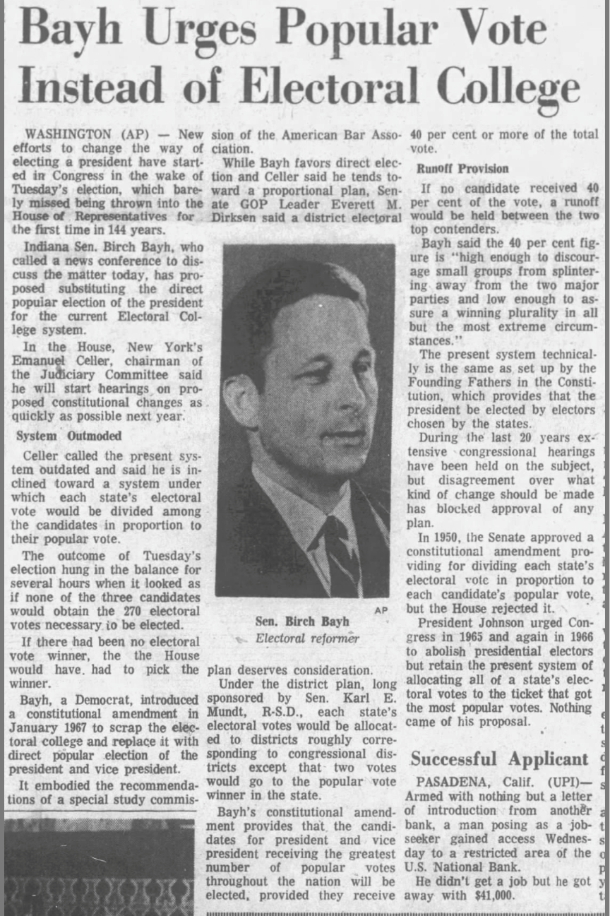 Birch Bayh electoral college - Berkshire Eagle