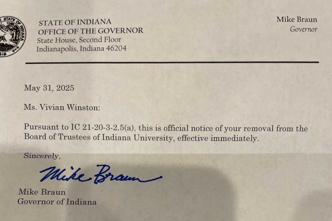 Gov. Mike Braun's dismissal letter